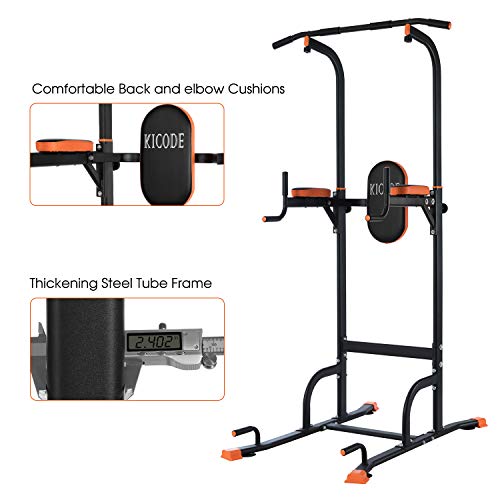 Kicode Power Tower, Pull up Dip Station with Push Up Bars, Strength Training Exercise Home Gym Equipment, Adjustable Height Heavy Duty Workout Stand Station for Home, Gym, Office, Outdoor - Thumbnail 3