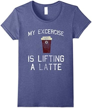 Womens Coffee Latte Addict Alternative Distressed T-shirt Black Large Heather Blue