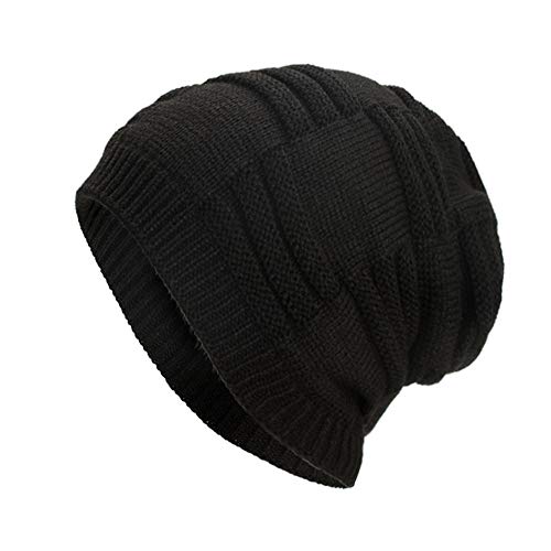 URIBAKE ❤ Women's Men's Knitted Baggy Weave Crochet Winter Warm Wool Ski Beanie Unisex Solid Skull Caps Hat