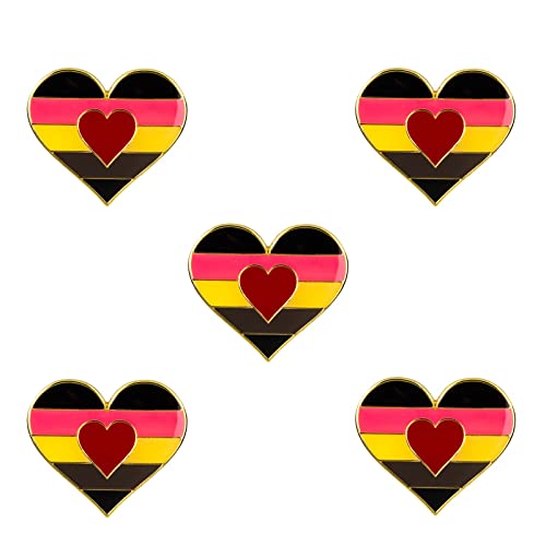 Pack 5 Fat Fetish Pride Heart Shape Lapel Pin Brooches Pins Flag badge Brooch Badges — image 1