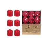Mega Candles 12 pcs Unscented Red Votive Candle | Hand Poured Wax Candles 10 Hours 1.38" x 1.5" | for Home D&eacute;cor, Wedding Receptions, Baby Showers, Birthdays, Celebrations, Party Favors & More