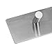 HOMEIDEAS Self Adhesive Hook Key Rack SUS304 Stainless Steel Double-Hook Rail Garage Storage Organizer Stick On Sticky Bathroom Kitchen Towel Hanger,Brushed Finish
