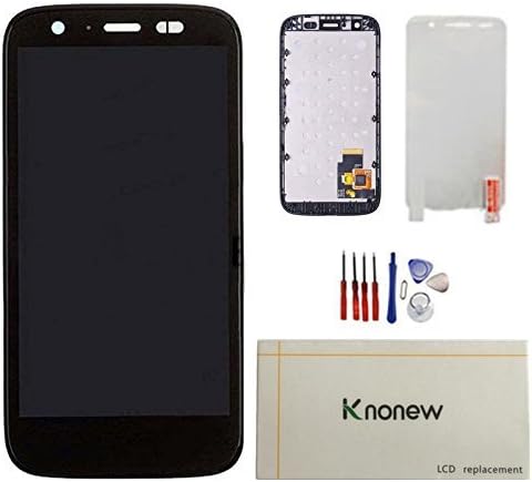 KNONEW Glass LCD Display Touch Screen Digitizer Assembly Replacement part + Frame For Motorola Moto G XT1032 XT1036 Tools（Black)