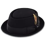 Belfry Be-Bop 100% Wool Felt Men's Pork Pie Hat in Black or Gray