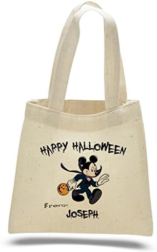Personalized Halloween Mini Cotton Tote Bag - Mickey Mouse Halloween bag - Trick or Treat Bag