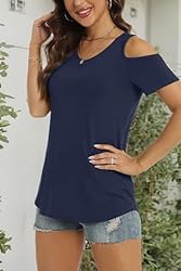 NILOUFO Womens Summer Casual Shirts Short Sleeve