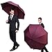 G4Free 62 Inch Automatic Open Golf Umbrella Sun Protection Windproof Oversize Large Waterproof Stick Umbrellas(Wine red)