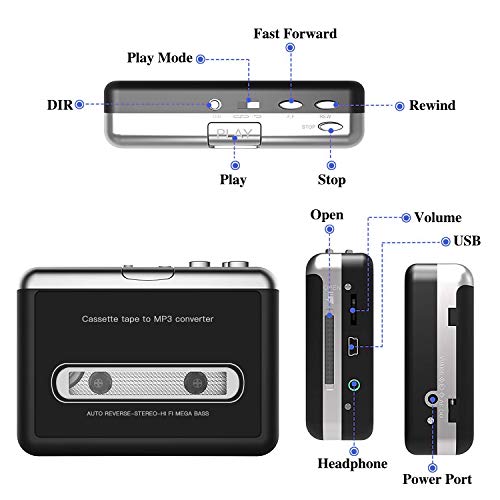 6 Cassette+Portable+Converter+Compatible+Earphones
