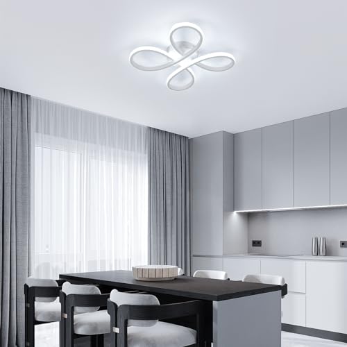 Comely 30W 3400LM LED Ceiling Light Flower Ceiling Light White LED Lamp for Different Rooms Like Bedroom Living Room Cool White 6500K Larger Size 40cm Diagonal