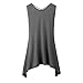 Solatin Women's Cross Front V Neck Tank Tops Summer Sleeveless Tunic Deep Grey 2XL