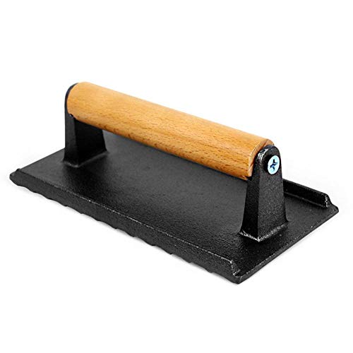 Cast Iron Steak Weight, Cast Iron Bacon Panini, Burger Press Iron Steak Weight/Bacon Press Cast Iron Steak Weight/Bacon Press With Wooden Handle, Heavy-Weight Grill Press, Burger/Panini Weight Press