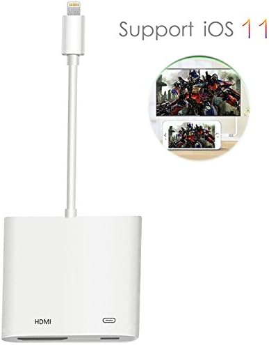 Lightning Digital AV Adapter, 1080P HDMI Lightning to HDMI Adapter Cable for iPhone X,iPhone 7/7Plus,iPad Air/Mini/Pro,Monitor and iPod Models,Plug and Play iPhone to HDMI
