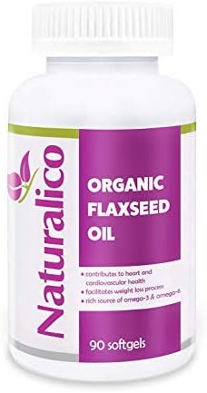 Naturalico Organic Flaxseed Oil | USA Made | GMO Free | Fast Absorbable | Rich in Omegas 3 & 6 | Contributes to Heart and Cardivascular Health | Facilitates Weight Loss Process | 30 Servings