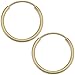 14k Yellow Gold Round Tube Endless Hoop Earrings (1x12 mm)