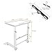 DlandHome 23.6 Inches Medium Size Mobile Side Table, Adjustable Movable w/Tablet Slot & Wheels, Portable Laptop Stand for Bed Sofa, D-05#3-60O Oak, 1 Packthumb 2