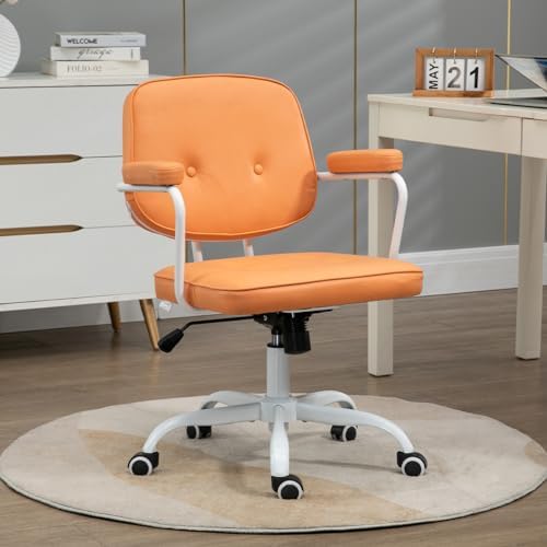 AnneFish PU Office Chair, Height Adjustable Rocking Swivel Computer