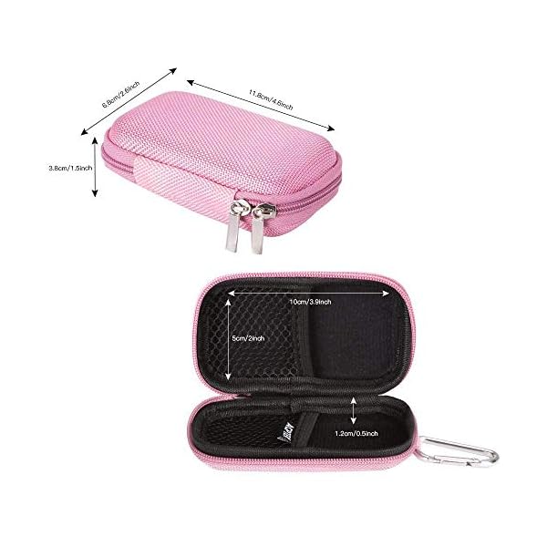 AGPTEK MP3 Player Case,Hard travel case for 1.8 inch MP3 Player,earphones USB cable memory card U disk-Pink - Image 4