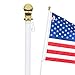 Front Line Flags Flag Pole: 6' Ft White Aluminum Flagpole | Spinning & Tangle Free | Heavy Duty | Wind Resistant and Rust Free Wall Mount Flagpole P/N FL6W