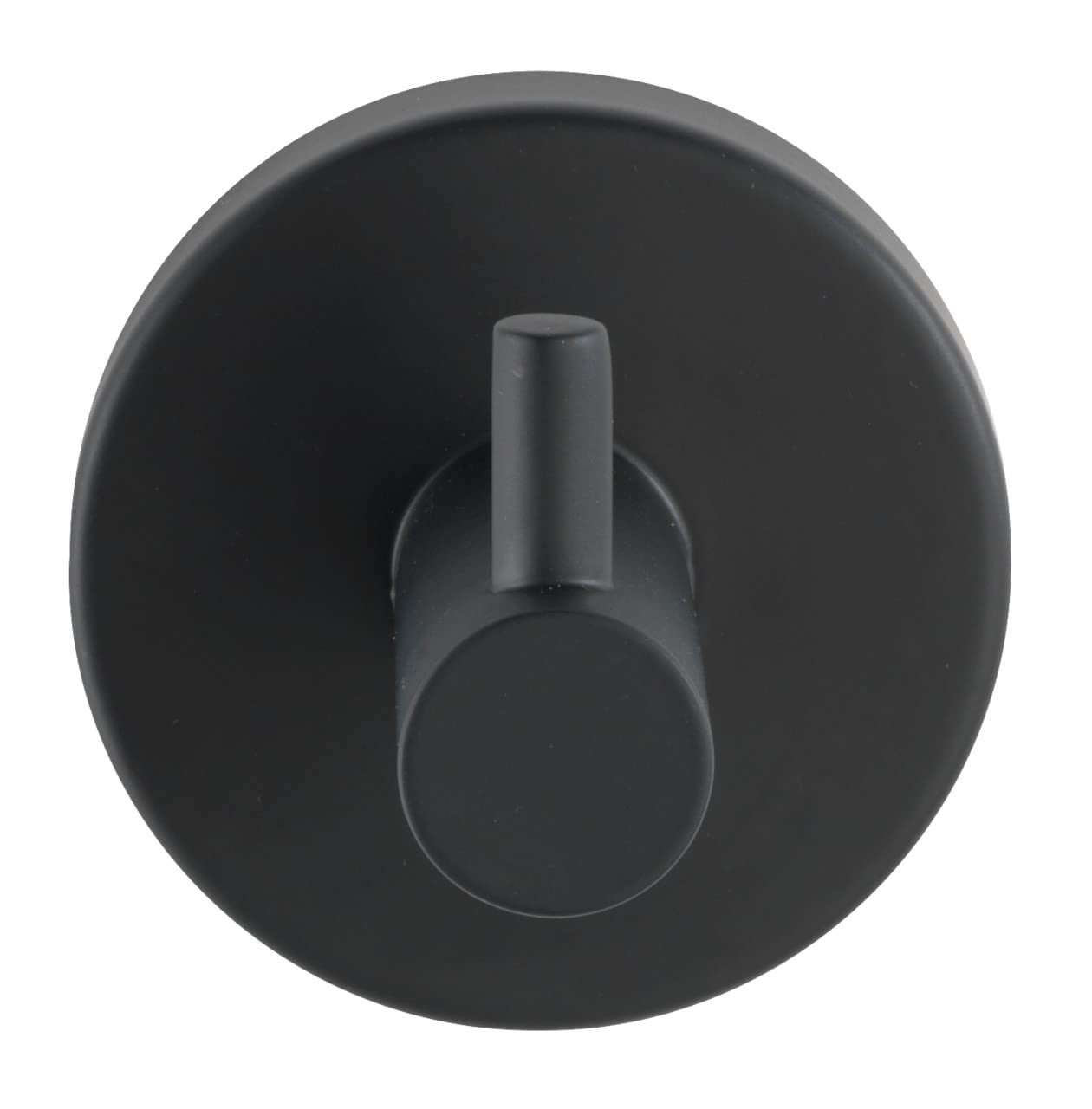 WENKO Uno Bosio Wall Hook Black Matt - Towel Hook, Clothes Hook, Stainless Steel, 5.5 x 5.5 x 5.5 cm, Matt
