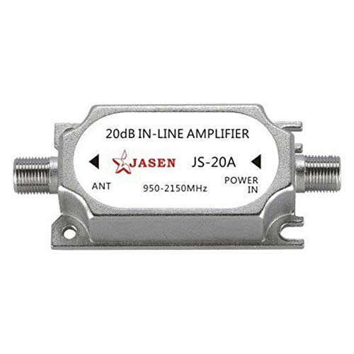SaferCCTV Satellite 20Db Gain Inline Amplifier 950-2150MHZ Satellite Signal Booster for Dish Network Antenna AMP Directv FTA RG6 Cables