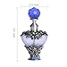 H&D Vintage Refillable Empty Perfume Bottle with Handmade Rose Flowers 5ml (Light Blue)