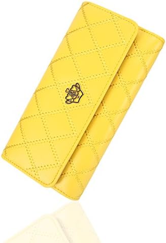Deanna Rich Womens Card holder Clutch Wallet Leather Long Purse(Yellow)