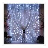 Valuetom 304 LED Twinkle String Lights Fairy Curtain Lights for Christmas Bedroom Party Wedding Garden Decoration 9.8Ft*9.8Ft (White)