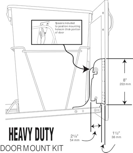 RVDM117KIT Heavy Duty Door Mount Kit - Compatible With 5CW2 Series Organizers, RV Waste Containers, Hampers