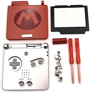 Full Housing Case Cover Housing Shell Replacement for Game boy Advance SP GBA SP Shell Case with Buttons Kit-Mario Limited Edition