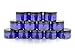 Twelve 4oz Cobalt Blue Straight Sided PET Plastic Jars with Labels & Spatulas & Black Lids (12 Jars); Refillable Empty BPA-free Containers for Cosmetics, Kitchen, Gifts & Travel (12-pack,cobalt blue)