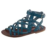 Sandalup Women's Open Toe Flat Gladiator Sandals with Buckle