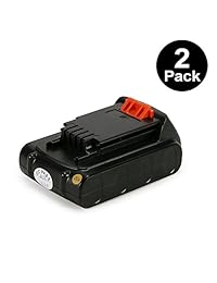 poweraxis 2 paquetes 20 V 1,5 Ah LBXR20 Batería de litio ion Batería de repuesto para Black and Decker 20 V max LBXR20 lbxr20-ope lbxr2020 LB20 LBX20 LB2 X 4020 LB2 X 4020-ope Taladro Herramienta (Negro)