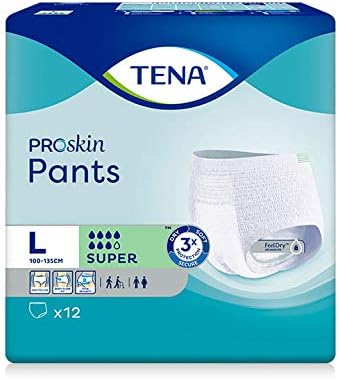 TENA Large Super Pants, 12 Pants, White