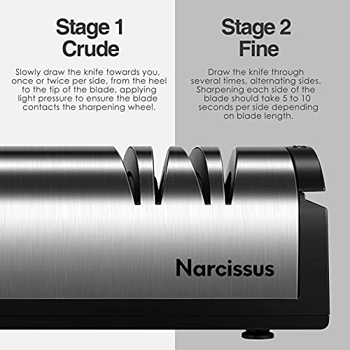 Narcissus Knife Sharpener, 2 Stage Electric Knife Sharpener for Home