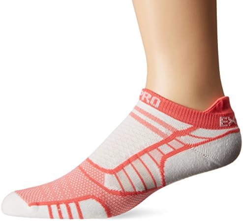 thorlos Women's Experia Prolite Thin Padded No Show Tab Running Socks, Coral, S
