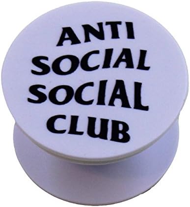 PopStyle Grip Stand for Smartphone (Anti Social Social Club Inspired) Phone Tablet Expanding Holder High Fashion Inspired Luxury Quality 3M (White)