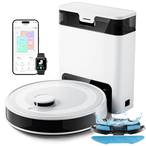 Lefant M2 Pro Robot Vacuum Cleaner with Mop — 90-Day Bagless Self-Emptying, 6000Pa Suction with Carpet Auto-Boost, dToF LiDAR Navigation, 2-in-1 Sweep & Mop, Ideal for Hard Floors & Carpets