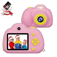 RegeMoudal  Kids Camera, Kids Digital Video Camera, 1080P FHD Kids Shockproof Video Camcorder with 2 Inch IPS Screen and 16GB SD Card, Perfect Gift Choice for kids 3-10 Years Old Boys and Girls,Pink