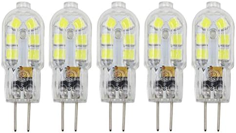 Dayker G4 LED Light Bulb 2W Jc Type Bi-pin Base 15W Halogen Replacement Daylight for Under Counter Lighting, Puck Lighting, Ceiling Lighting(5 Pack)