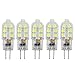 Dayker G4 LED Light Bulb 2W Jc Type Bi-pin Base 15W Halogen Replacement Daylight for Under Counter Lighting, Puck Lighting, Ceiling Lighting(5 Pack)