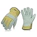 Vgo 3Pairs Cow Split Leather Men's Work Gloves with Safety Cuff (Size L,Yellow,CB3501)