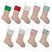 favide 9 Pieces Christmas Burlap Stockings Xmas Fireplace Hanging Stockings for Christmas Decoration DIY Craft (Color Set 1, 9)