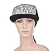 Vbiger Pyramid Plastic Studs Bling Flat Hip Hop Cap Rivet Spikes Hat Rock Punk (Red + Silver)
