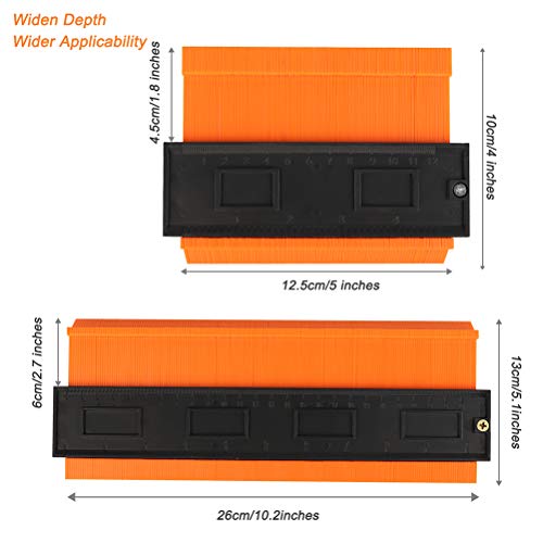 3 Pcs Contour Gauge Duplicator,Hitter Plastic Master Outline Gauge Profile Multi-functional Shaping Measure Ruler for Corners,Woodworking Templates,Tiles and Laminate(10 inch x 5 inch)