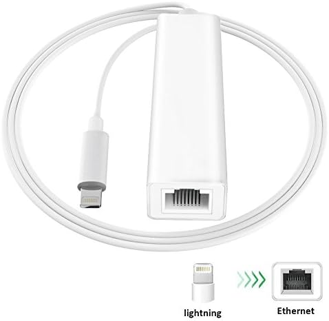 Lightning Ethernet Converter LAN Wired Network Adapter Cable Connect the For iPhone/iPad Via RJ45 Port to Ethernet Lnternet