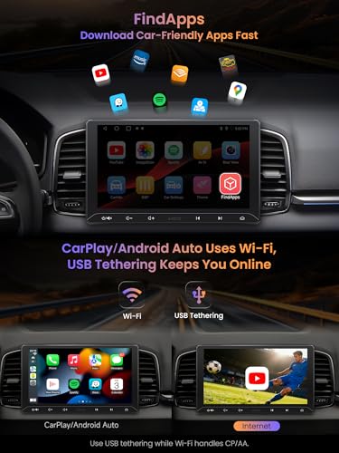 ATOTOEXCEL A5L 10.1 Inch Android Car Stereo 2DIN with DriveChat AI, CarPlay/Android Car Wireless, DSP Audio 24 Bands EQ, with OBD2 Scanner, Bluetooth BLE, HDMI Out, GPS Tracking, Quick Start, RDS/FM