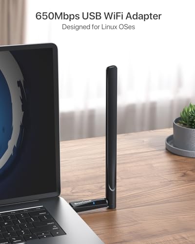 BrosTrend 650Mbps Linux WiFi Adapter for Kali, Ubuntu, Mint, Debian, Kubuntu, Lubuntu, Xubuntu, Zorin, PureOS, Raspberry Pi 2+, Windows 11/10/8/7/XP 5G/2.4G