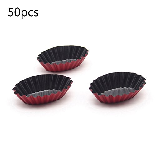 Click Here to See More Images Kuke Carbon Steel Tart mold - Shell Shape,, Non-Rust & No-Smell, For Brownies, Tart, Cupcake and more.(50pcs)