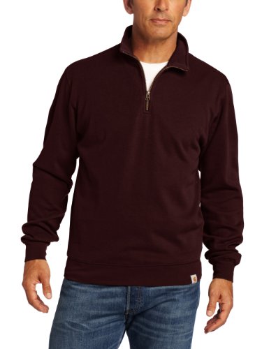 Carhartt Men 's Knit quarter-zip relaxed-fit Pullover,Port,X-Large