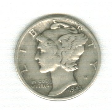 REEDERSONG 1943 Mercury Dime in 2x2 Coin Holder